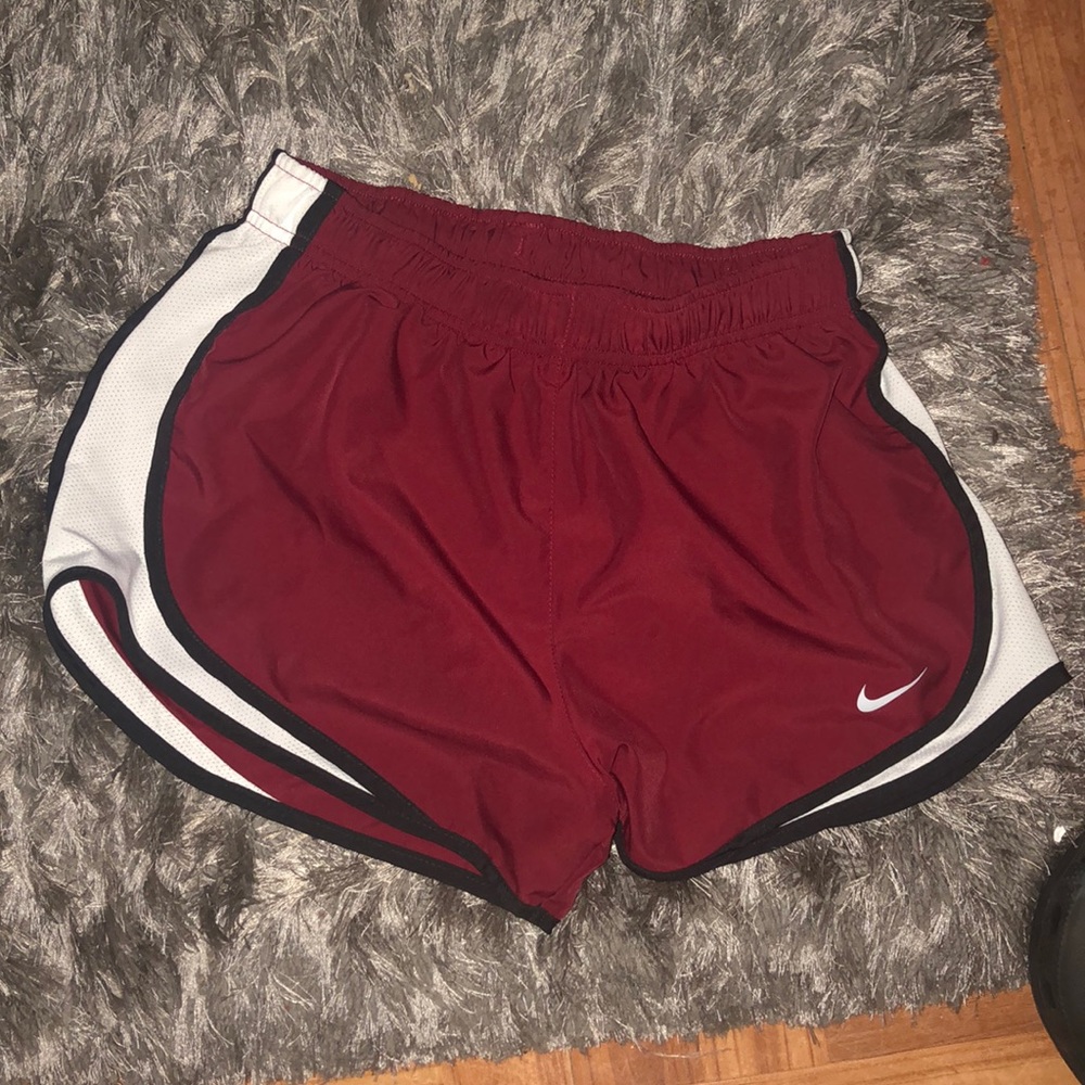 Red nike shorts